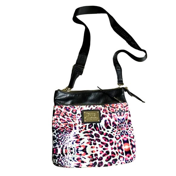 Vintage Juicy Couture Crossbody Handbag Y2K Psychedelic Cheetah Animal Print - Picture 1 of 14